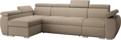 Produktbild von MIRJAN24 Ecksofa Boston LCP, Stilvoll Eckcouch mit zwei Bettkästen und Schlaffunktion, Verchromte Metallfüße, Holzkonstruktion (Farbe: Aragon 14, Seite: Links LCP+2R+1P(65))