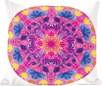 Produktbild von MuchoWow® Zierkissen Sofakissen Wohnzimmer Dekokissen 40x40 cm Mandala bunt - Foto Kissen - Schlafzimmer Dekoration
