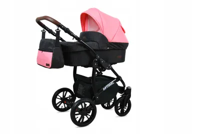 Produktbild von BabyLux® Optimal | 3in1 Kinderwagen Set | Black Coral | Kombikinderwagen | Kinderwagenset | Bugg