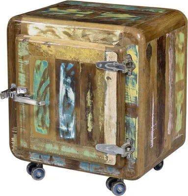 Image de MASSIVMOEBEL24 | Meuble d'appoint 50x38 Bois de récupération laqué Multicolore FREEZY #05