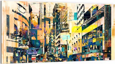 Produktbild von DEQORI Glasbild Echtglas 100x50 cm 'Moderne Stadtansicht' Wandbild Bild modern Deko