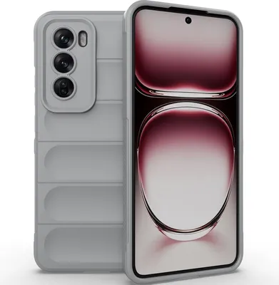 Produktbild von Handyhülle für Oppo Reno12 Pro Weich TPU Silikon Stossfest Anti-rutsch Hülle Grau