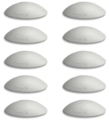 Produktbild von Bumms Türstopper für Boden und Wand, Grau, selbstklebend, kein Bohren erforderlich [10 Stück] - Ø 60 mm - Gummi-Wandstopper zum Schutz von Wänden - Türstopper, Türgriffschutz für Wände