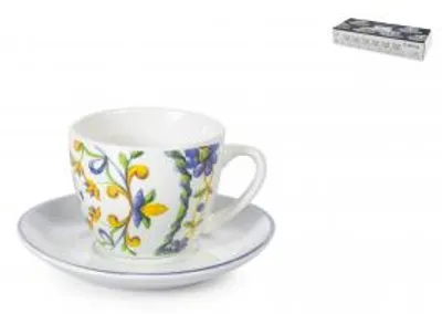 Immagine prodotto di H&H Set 6 Tazze Caffè Faenza In Porcellana Con Piattino Cc 110