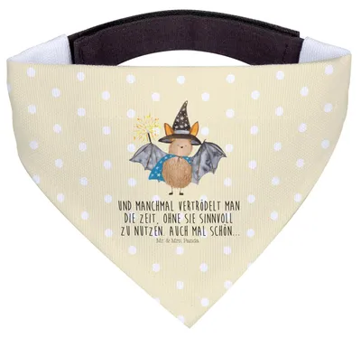 Produktbild von Mr. & Mrs. Panda Tuch Fledermaus Zauberer - Gelb Pastell - Geschenk, Lustige Sprüche, Fledermäuse, Hundehalstuch, Magier, Hunde Halstuch, Hund, Frauen, Hunde-Halstuch