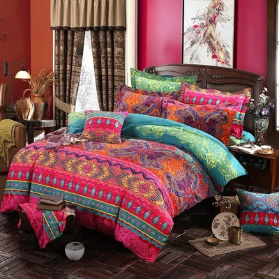Produktbild von Solidchoice – Bettwäsche-Set im Bohemian-Stil, 135x200 cm, mit Kissenbezügen
