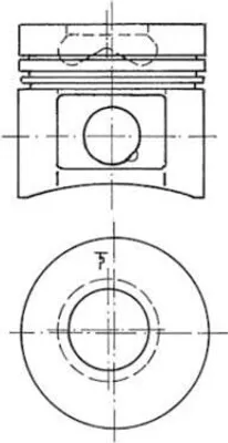 Produktbild von KOLBENSCHMIDT Kolben 99516600, Ø 91 mm, Kompressionshöhe 55,17 mm, Bolzen Ø 30 mm, STD