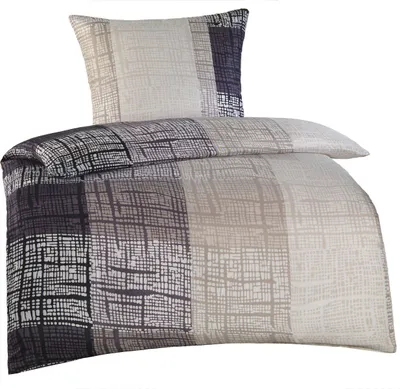 Produktbild von Soma Mikrofaser Bettwäsche 135 x 200 cm Bettbezug 135 cm x 200 cm  Kopfkissenbezug 80 x 80 cm Kasimir braun / beige