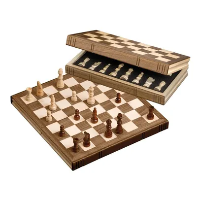 Produktbild von Schachkassette Buchform, Magnetverschluss, 32mm Feld, Holz