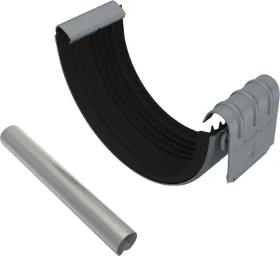 Produktbild von ZAMBELLI Rinnenverbinder verzinkt inkl. Wulstverbinder RG 333 Anthrazit Dachrinnenverbinder für Dachrinne halbrund, Montage ohne löten
