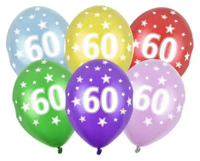 Produktbild von Luftballons 30cm, 60. Geburtstag, Metallic Mix (1 Packung / 6 Stück)