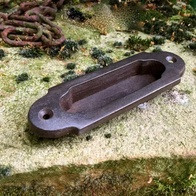 Produktbild von Griffmuschel f. Schiebetür, Muschel Schiebetürmuschel Antik-Eisen Tür-Zubehör