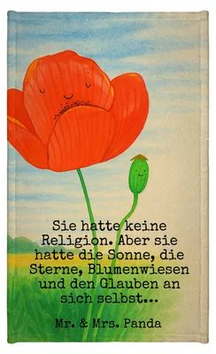 Produktbild von Mr. & Mrs. Panda Handtuch Blume Mohnblume Design - Weiß - Geschenk, Respekt, Gästetuch, Glaube, Garten, Frotteetuch, buntes, Selbstliebe, gäste wc, Motivation, Klein