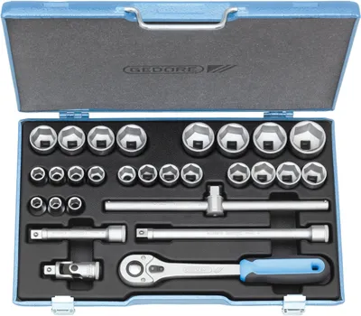 Produktbild von Gedore Steckschlüssel-Satz 1/2 28-tlg. 6-kant 10-36 mm