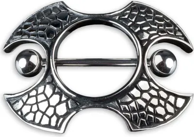 Produktbild von KoolKatana Brustpiercing Nippel Schild Barbell Chirurgenstahl 316 L teilweise geschwärzt Z166.D3