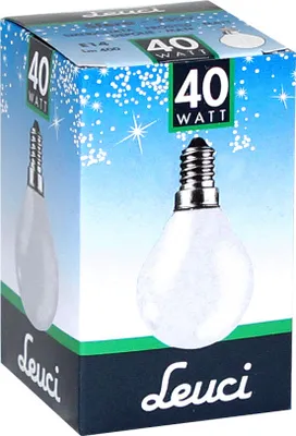 Produktbild von Leuci Lustre Frost. E14 GlÃ1/4hlampe, Tropfenform, matt, 520 lm, 40 Watt
