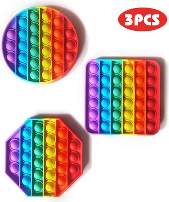 Produktbild von Sensory Fidget Toy in Regenbogenfarben, Push  Pop Bubble Toys, Stressabbau Sensory Toys, Lernspielzeug für Kinder