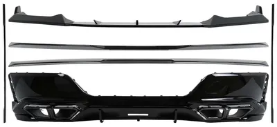 Productafbeelding van Aero-bodykit voor BMW 7-serie G70 M-Tech, modeljaar 2022 en later, met diffuser en eindstukken van Black Knight Design.