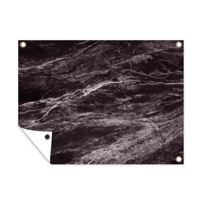Obrázek produktu pro MuchoWow® Zahradní plakáty - Mramor - kameny - černá - bílá - 60x80 cm - Zahradní dekorace