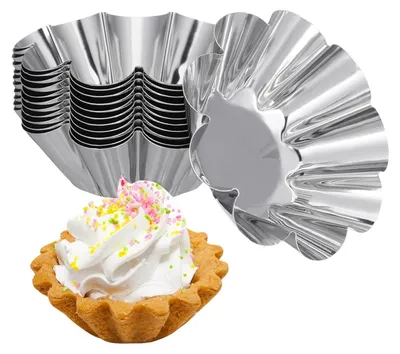 Immagine prodotto di Set di 12 stampi in acciaio inossidabile per muffin e tortine, con rivestimento antiaderente