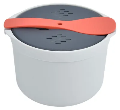 Mikrowellen-Reiskocher 2 L, antihaftbeschichtet, Orange
