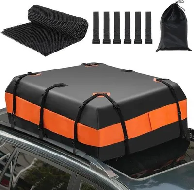 Produktbild von Wasserfester Autodachkoffer mit 600 Litern Lagerfähigkeit, Antislip-Matte, Riemen und Türhaken