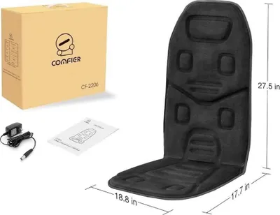 Produktbild von COMFIER Massage-Sitzkissen mit Wärme – Massagesessel mit 10 Vibrationsmotoren, 3 Heizkissen, Rückenmassagesessel für Damen und Herren
