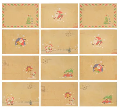 24 Retro Kraftpapier-Umschläge, Einladungen, Hochzeit, Weihnachten