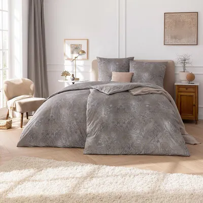 Produktbild von Estella Mako Interlock Jersey Bettwäsche Gregorio grau 135x200 cm + 80x80 cm