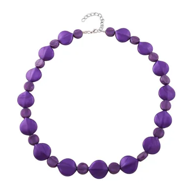 Produktbild von Kette 20x18mm Blattperle Kunststoff lila-seidig 50cm