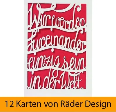 Produktbild von Hochzeitsschriftkarte "Wir werden füreinander einzig sein.." 12er Set