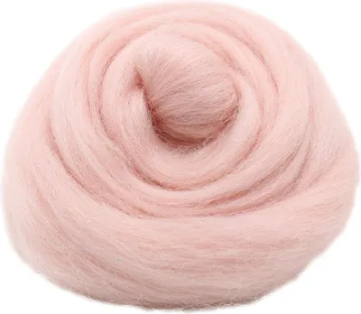 Produktbild von Filzwolle zum Trockenfilzen und Nassfilzen - Farbe Hellrosa 20gr.