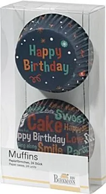 Obrázek produktu pro RBV Birkmann 440609, Košíčky na cupcaky/muffiny, Kulatý, Modrá, Vícebarevný, 2 kusů, Krabice