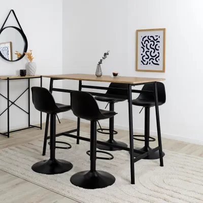 Image de Table Mange Debout - HOME DECO FACTORY - Loka - Robuste - Design - Marron et Noir