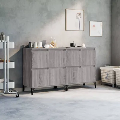 Produktbild von The Living Store Sideboards 2 Stk. Grau Sonoma 60x35x70 cm Holzwerkstoff
