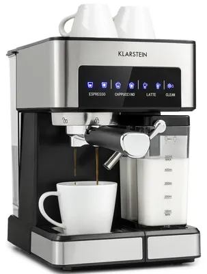 Obrázek produktu pro Klarstein, espresso kávovar s portafiltrem, napěňovač mléka, 1350 W, 1,8 l, 20 bar