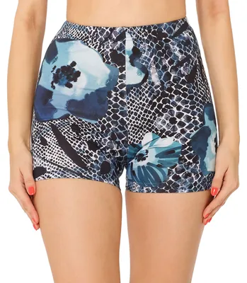 Image de Leggings courts pour femmes Merry Style MS10-407 (bleu marine/motifs floraux, XL)