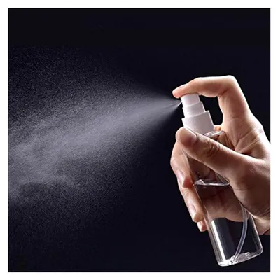 Produktbild von 12 leere Sprühflaschen 100ml mit Pumpzerstäuber aus transparentem Kunststoff