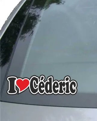 Produktbild von INDIGOS UG - Aufkleber / Autoaufkleber I Love Heart - Ich liebe mit Herz 15 cm - I LOVE Céderic - Auto LKW Truck - Sticker mit Namen vom Mann Frau Kind