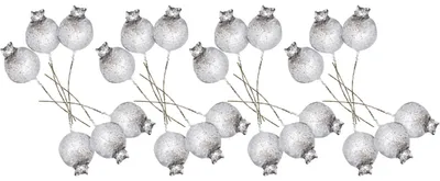 Immagine prodotto di Set di 24 decorazioni: Freccia argento con glitter 9,5 cm