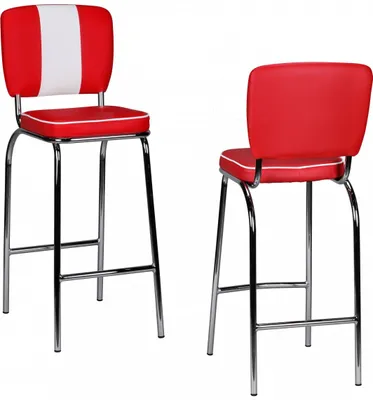 Produktbild von Wohnling Barstuhl American Diner 50er Jahre Retro Rot Weiß WL1.718