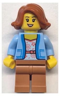 Obrázok produktu pre LEGO Minifigúrka – cestujúca v autobuse, žena, svetlomodrá bunda (katalógové číslo: cty1770)