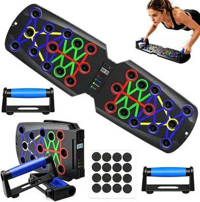 Produktbild von Dailygoods- Push Up Board 14 in 1 - Tragbare Push-Up Bar - Multifunktionale Push-Up Ständer - Power Training für Männer/Frauen - Professionelle Home Übung - Stoßfest und leicht