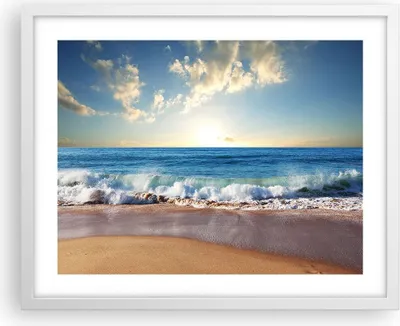 Produktbild von Gerahmtes Poster - Weißer Rahmen - Meer Ufer Wasser - 50x40 cm - Wand Bild - Wanddeko - Wandbilder - Kunstposter - Wandposter - Bilderrahmen - Bilder - Kunstdruck - Wandbild - P2WAA50x40-3551