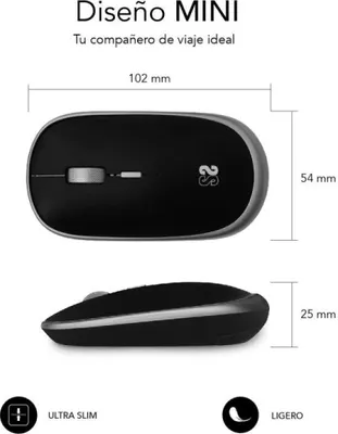 Produktbild von SUBBLIM SUBMO-RFM0002, Beidhändig, RF Wireless, 1600 DPI, Schwarz, Grau