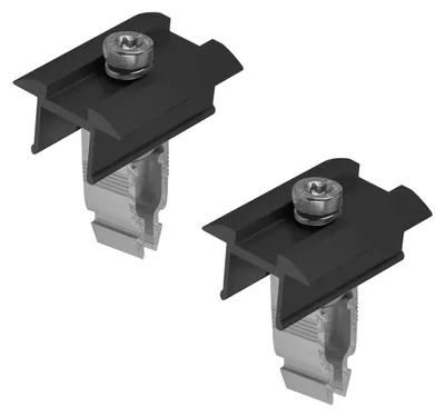 2x Mittenklemmen für Solarmodule 30–45 mm, Alu, schwarz