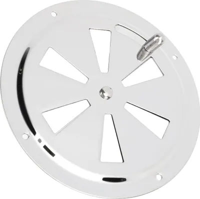 Produktbild von Kabinenlüftungsplatte, Edelstahl in Marinequalität, runde Lamellen-Entlüftungsabdeckung mit seitlichem Knopf für Boot, Yacht, Wohnmobil, 12,7 cm