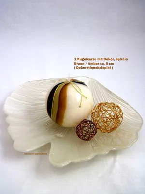 Produktbild von Kugelkerze mit Nachbildung, Spiralo Braun / Amber ca. 8 cm Durchmesser