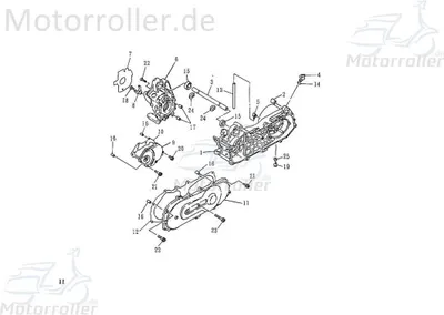 Produktbild von SMC Getriebeabdeckung Rex 50 Scooter Motordeckel 50ccm 2Takt Motorroller.de Kupplungsdeckel Getriebegehäuse Gehäusedeckel Variodeckel Variomatikdeckel