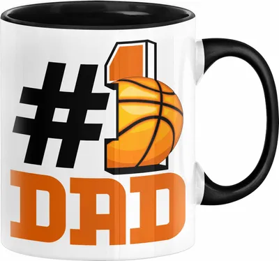 Produktbild von Basketball-Trainer Basketballer Nummer 1 Dad Vater Tasse Geschenk Basketball Papa Geschenkidee Bester Papa Der Welt Vatertag Lustige Geschenkidee (Schwarz)